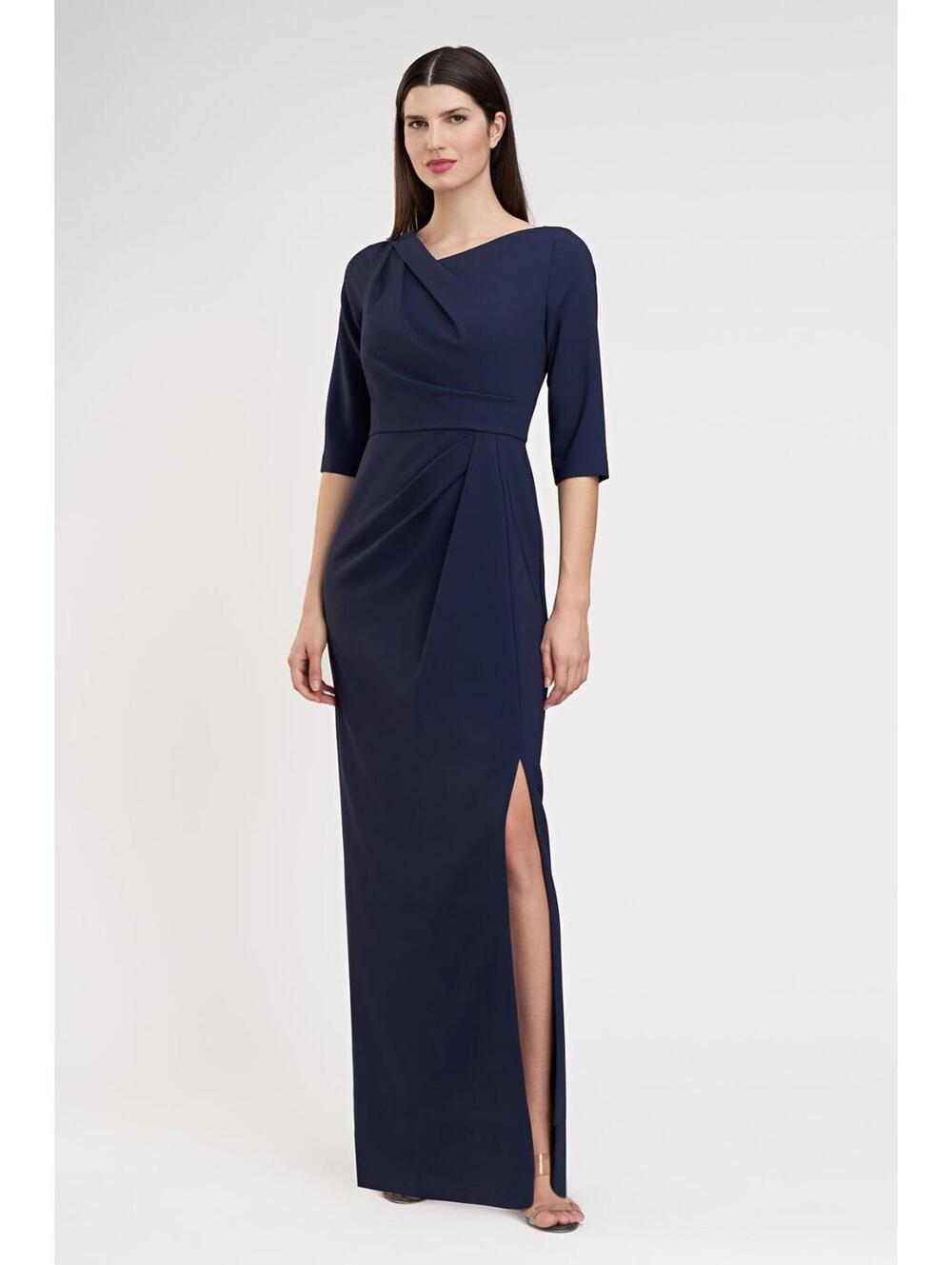 NEW Kay Unger MARGERITE COLUMN GOWN in Midnight Size 10 #3020